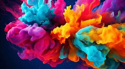 Generate a visually captivating abstract colorful background that depicts the harmonious mixing of...