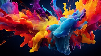 Generate a visually captivating abstract colorful background that depicts the harmonious mixing of...