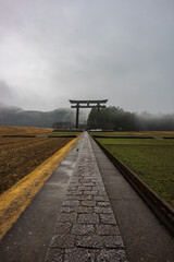 早春の熊野本宮大社の風景