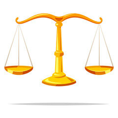 Justice balance scale vector isolated illustration - 758609962