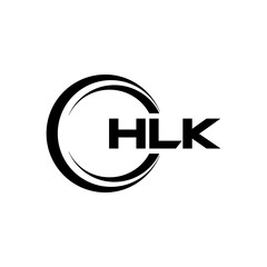 HLK letter logo design with white background in illustrator, cube logo, vector logo, modern alphabet font overlap style. calligraphy designs for logo, Poster, Invitation, etc.