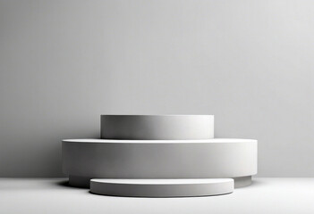 Fototapeta na wymiar abstract mockup background for product presentation. White step podium on white 
