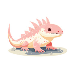 Axolotl animal monochrome style flat vector illustration