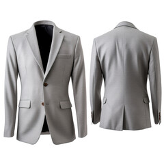 Gray suit isolated on transparent background, clipping path, png, 