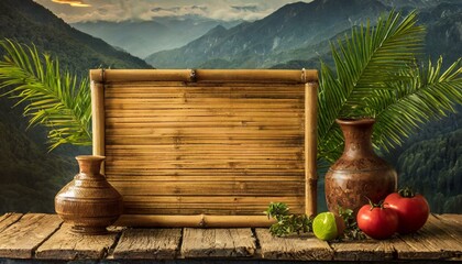Zen Appeal: Bamboo Wooden Board Front Template Design