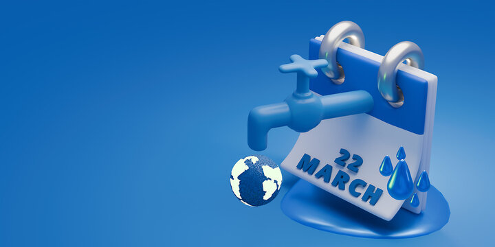 World Water Day Concept. Every Drop Matters. Saving water and world environmental protection concept- Environment day. 3d render.