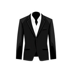Black suit, white shirt isolated on transparent background, clipping path, png, 