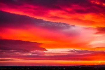 Keuken spatwand met foto clouds streaking across a sunset sky © Ateeq