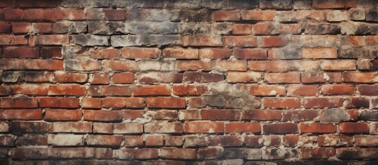 A detailed shot of an aged brick wall showcasing the intricate pattern of the brickwork and mortar. This historical building material is a composite art form in itself