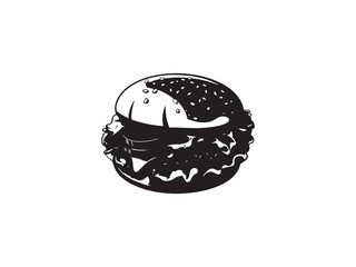 Burger icon. Fast food symbol. Hamburger vector illustration.