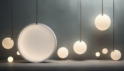 chandelier in a room, a round light fixture with a circular light fixture in the middle of it, a 3D render by Huang Ding, featured on dribble, light and space, rim light, volumetric lighting, studio l