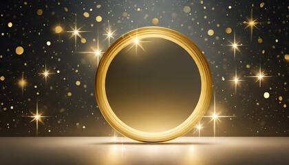 golden christmas background, a round light fixture with a circular light fixture in the middle of it, a 3D render by Huang Ding, featured on dribble, light and space, rim light, volumetric lighting, s - obrazy, fototapety, plakaty