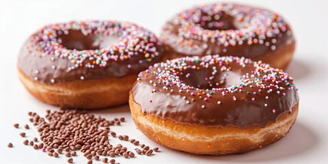 Delicious chocolate donuts 