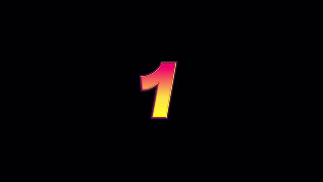 5 second timer countdown with a vintage look and retro color scheme. Transparent 4K Alpha Channel. Perfect for event countdowns, product launches, game shows or broadcast.