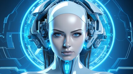 Futuristic society with diverse robots, humanoids, and ai interacting with humans - obrazy, fototapety, plakaty