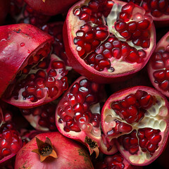 Crimson Jewels: A Luscious Pomegranate by Generative AI
