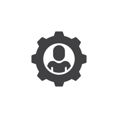 Person with gear vector icon - 758624572