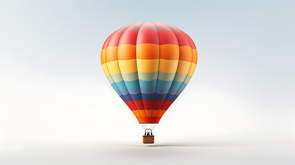 Naklejka premium vibrant hot air balloon against a clean white background