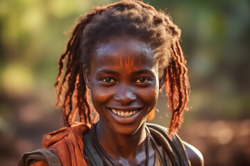 African tribal girl close-up