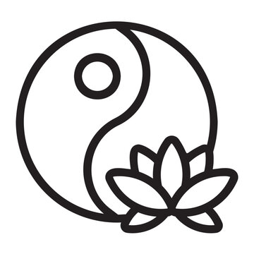 ying yang line icon