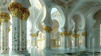 interior of a mosque country - obrazy, fototapety, plakaty