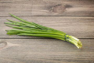 Raw young green onion heap