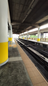 Empty Train Station In Broad Daylight