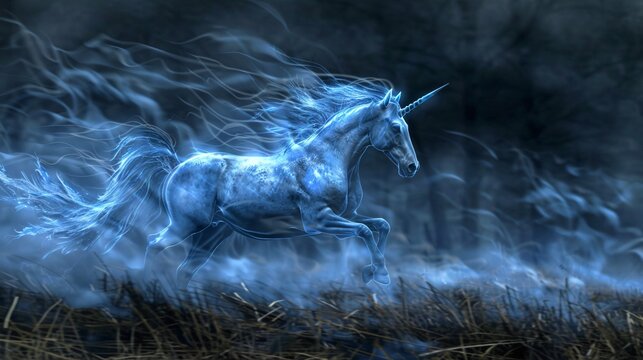 Mystical unicorn artwork, where every stroke paints a story of mystery, magic, and the pursuit of the beyond.