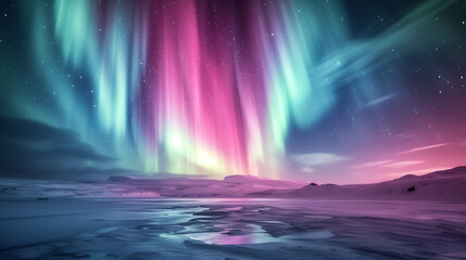 The aurora borealis or northern lights at night are very beautiful. And can be seen only in the North and South Poles.