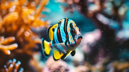 Fototapeta na wymiar Tropical Fish Swimming in Coral Reef