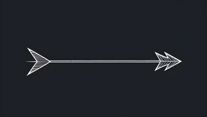Fototapeta na wymiar arrow sign. minimalist hand drawn arrow vector illustration. on black background.