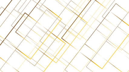 Abstract lines in golden tone of many squares and rectangle shapes on white background. Vector illustration