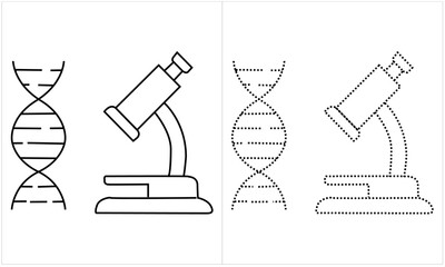 Lab style vector illustration of microscope. Detailed vector logo of microscope.