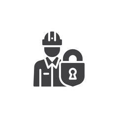 Person with a lock vector icon