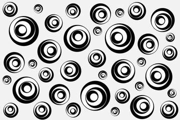 Black and white beads illustration. Wallpaper design with black and white circles. Abstract wallpaper illustration.