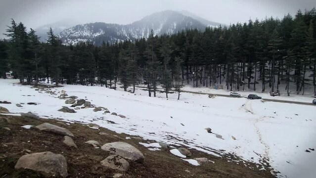Snow covered mountains. Ushu forest sawat, Pakistan