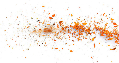 Energetic Orange Paint Splatter Explosion
