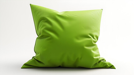 Soft green  pillow isolated on white background. generative ai