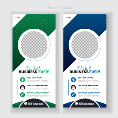 Stylish Modern corporate creative business strategy usable dl flyer or rack card design template.