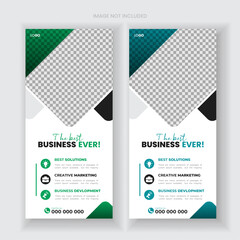 Modern corporate business creative business strategy usable dl flyer or rack card design template.