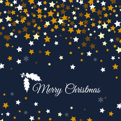Stylish Christmas greeting card with snowflakes. Vector illustration.