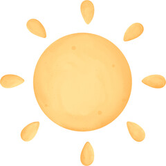 The Sun Watercolor PNG File 