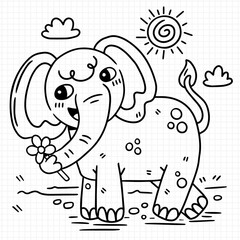 little elephant coloring book 