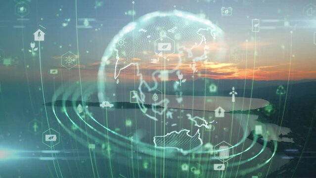 Future environmental conservation and sustainable ESG modernization development by using technology of renewable resources to reduce pollution and carbon emission .