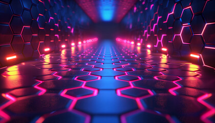 Nano technology futuristic Sci-fi synthwave grid pattern. 90s retro style background.