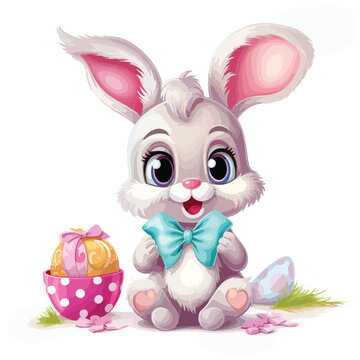Easter bunny clipart Clipart isolated on white background