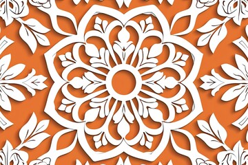 beautiful apricot and white modern islamic ornament wall vector with floral pattern 