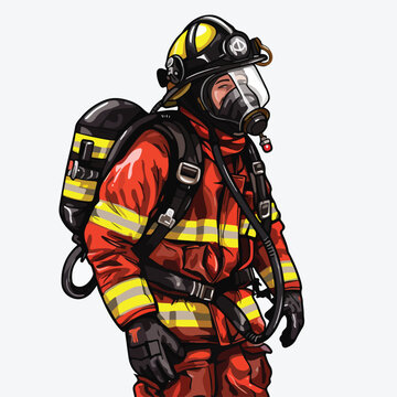 Firefighter clipart Clipart isolated on white background