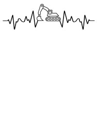 Excavator Heartbeat EKG png design, Excavator, EKG, Nurse, Shirt design, Excavator png, Excavator Heartbeat png, Excavator with Heart png, Excavator Heartbeat Shirt png, Love Excavator p