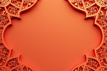 Fototapeta premium desktop wallpaper background with arabic light of ornament isolated on salmon background 